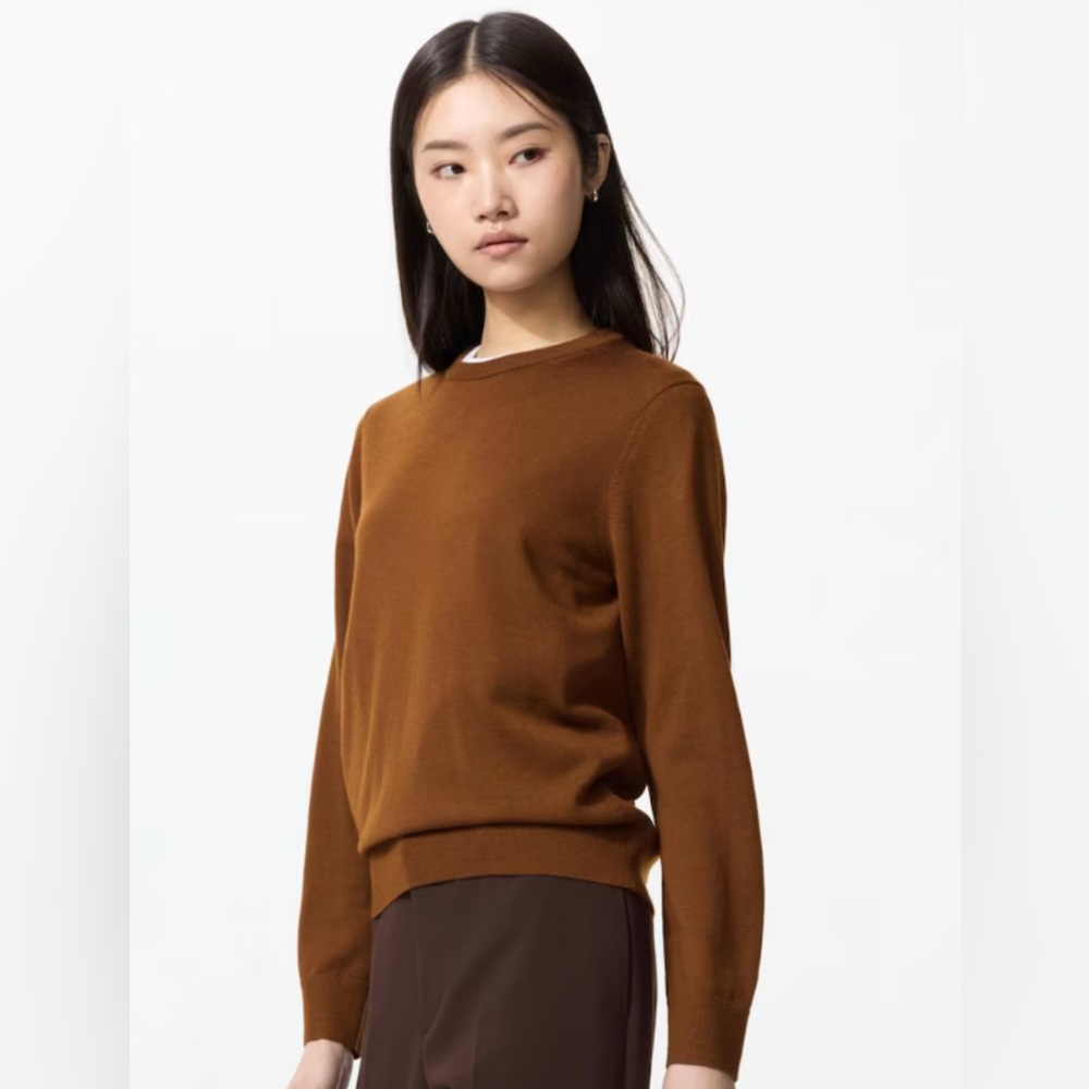 Blue merino crewneck sweater